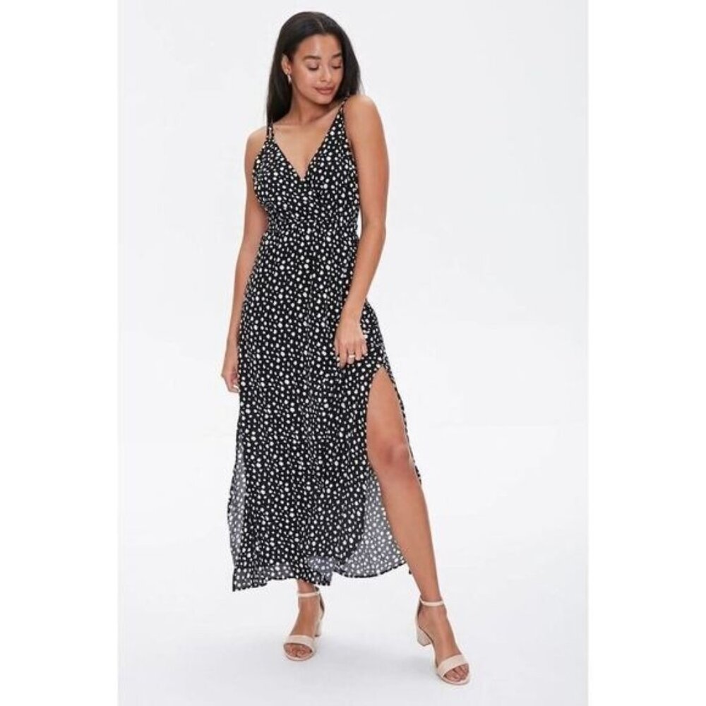 Forever 21 Spotted Print M-Slit Dress Medium‎ NEW